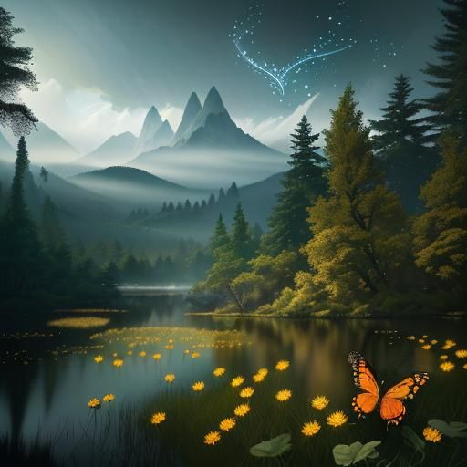 Enchanting Woman in Nature: Hyper-Realistic Digital Art