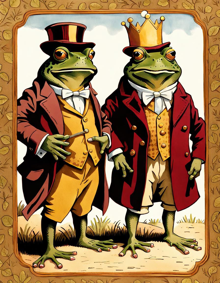 Haughty Frog Royalty in Storybook Fairytale Style