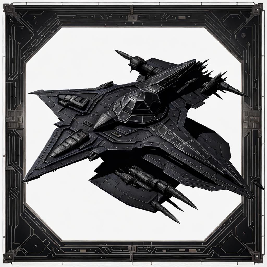 Black Armored Nazgul Starship: Top View