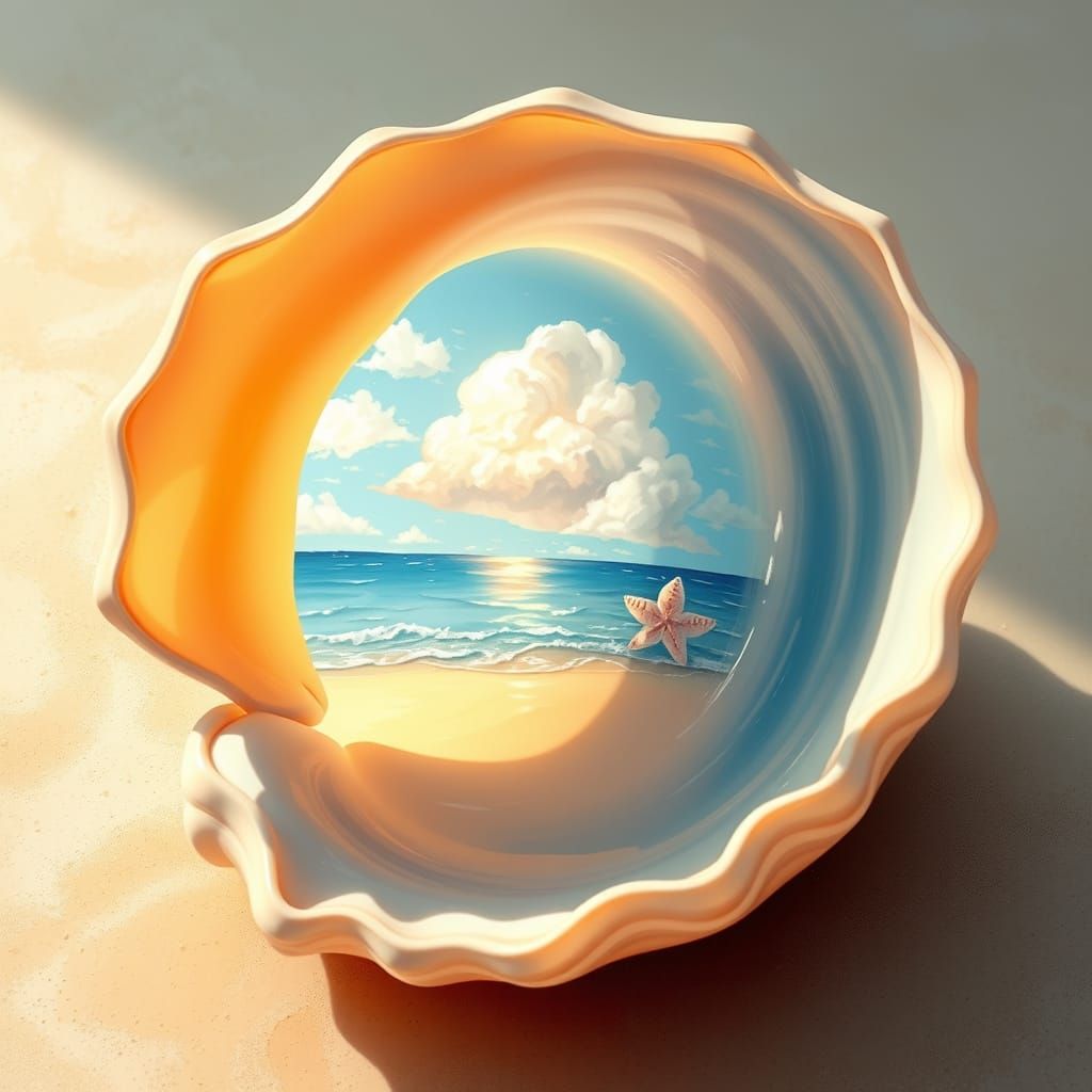 Seashell Portal to Summer Daydream, Digital Art