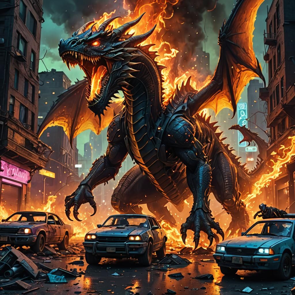 Aliens and Dragons Clash in Sci-Fi Battle