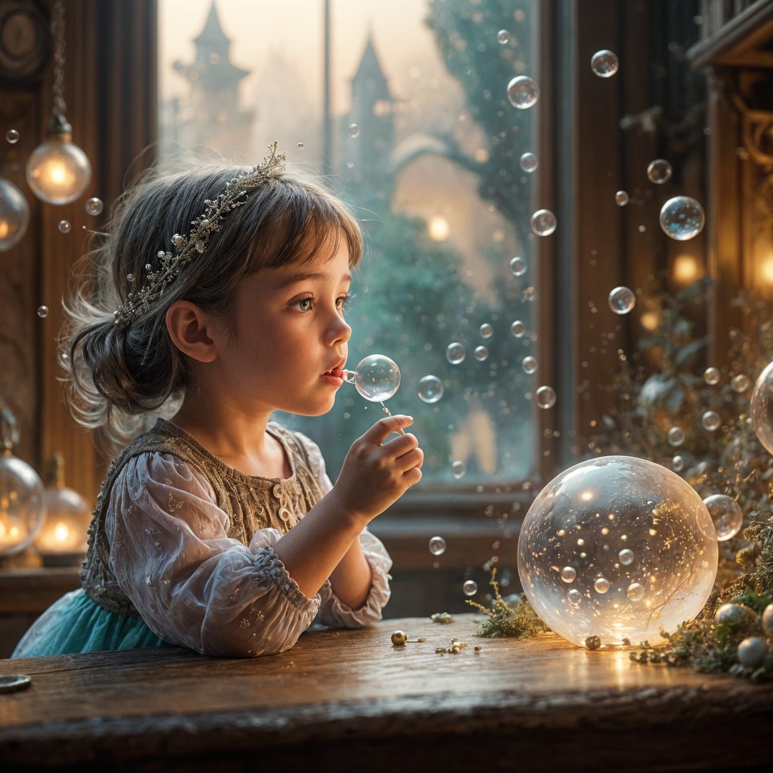 Magical Bubbles: Miniature Worlds in Pastel Tones