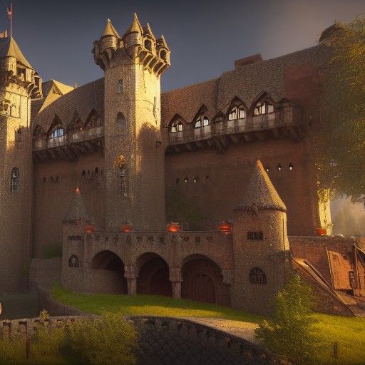 Detailed Medieval Castle Matte Painting