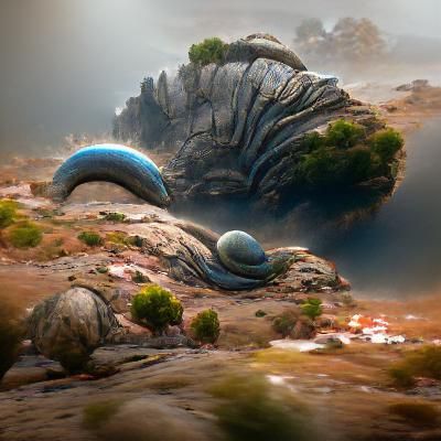 Alien Worm on Rocky Planet: Concept Art