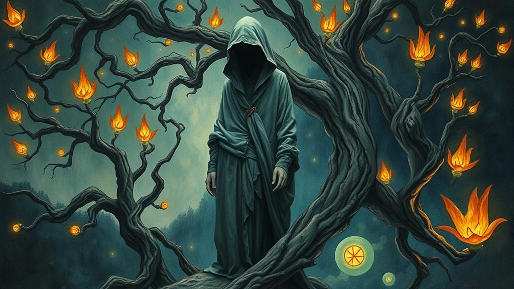 Ethereal Seer in Surreal Biome, a Surrealist Vision