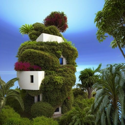 Hyperrealistic House with Owl Weather Vane on Hill