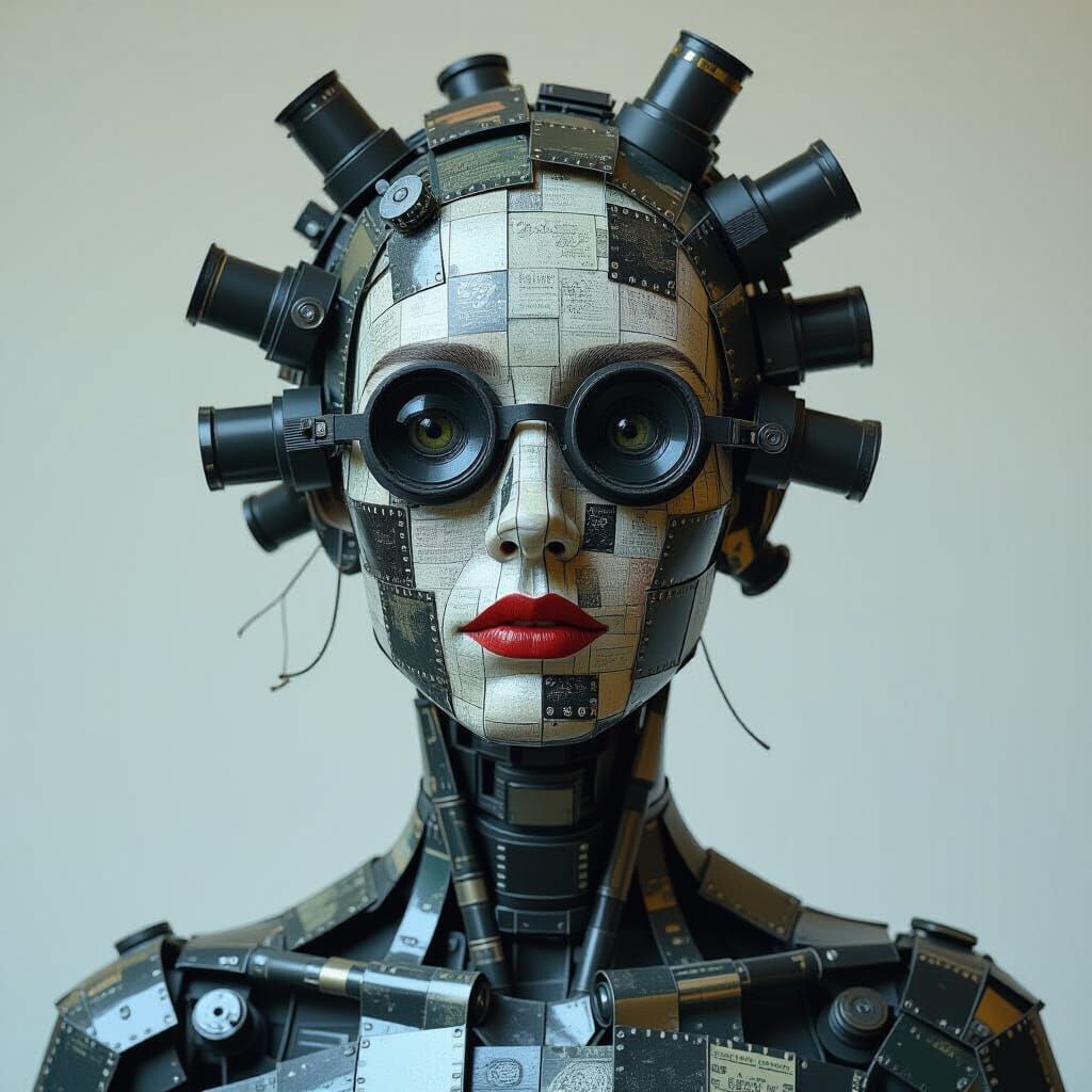 Surreal Figure Assembled from Photographic Negatives