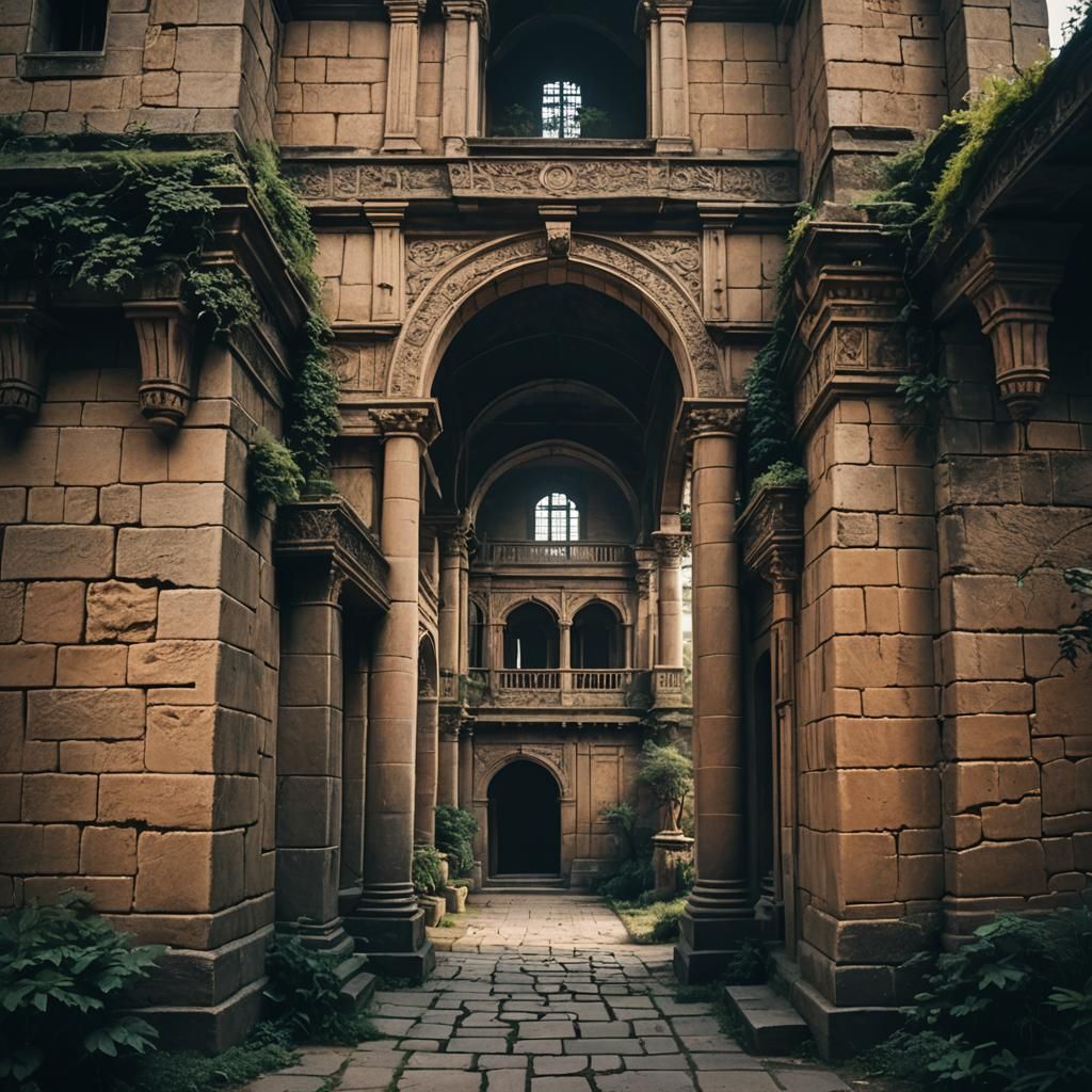 Ornate Palace Wall with Ethnic Design