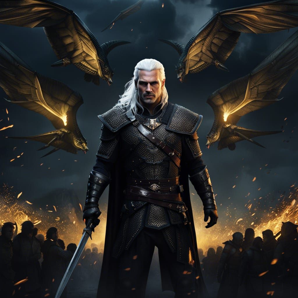 Hyperdetailed Witcher Warrior in Dark Fantasy Style