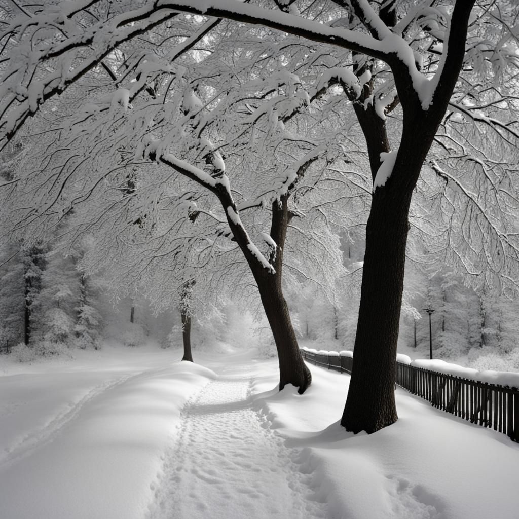 Winter Forest Snow Canopy Landscape
