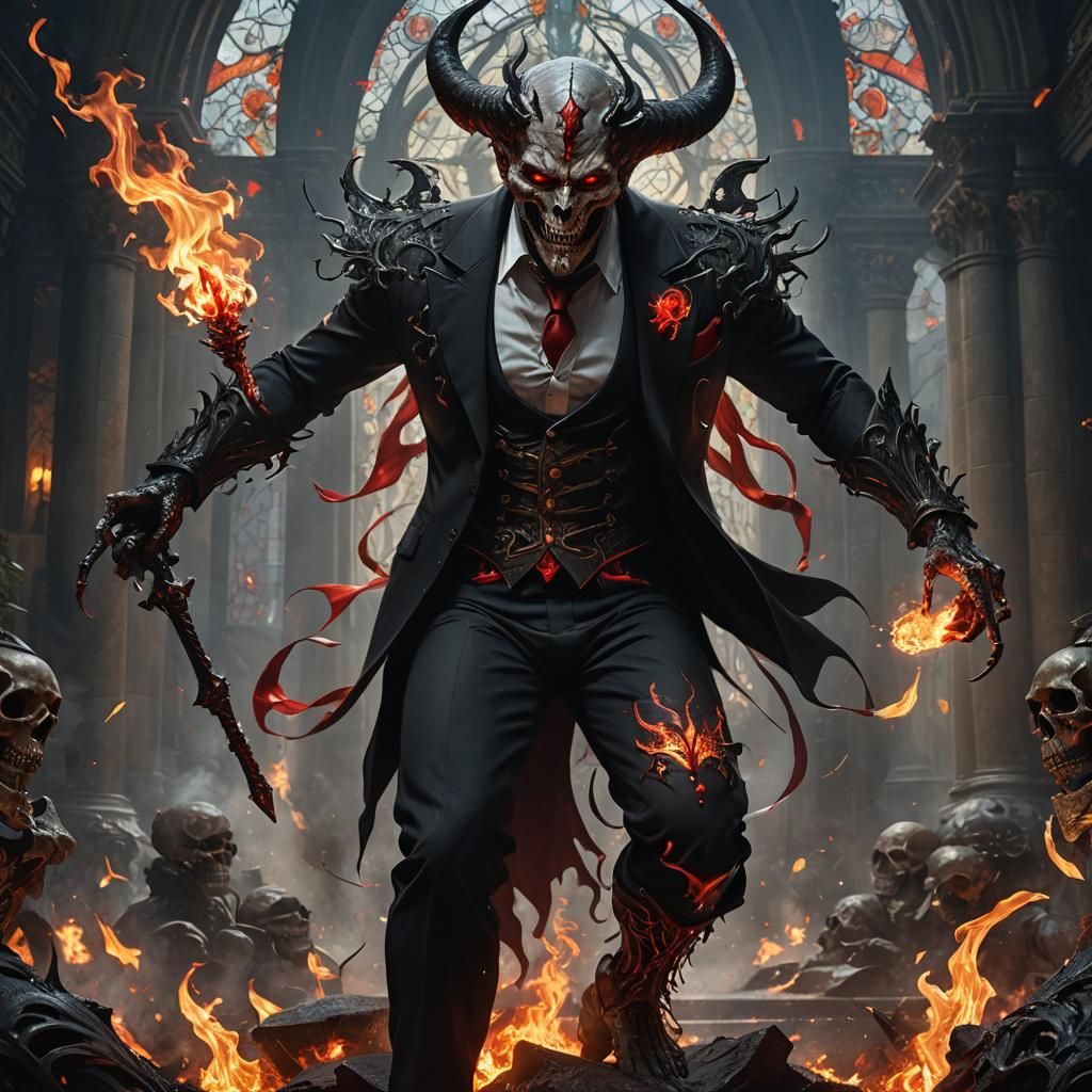 Hyperrealistic Lucifer in Dark Fantasy Art