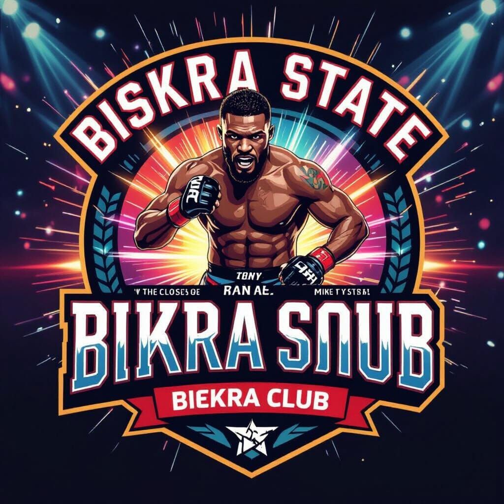 Biskra State MMA Logo with Jon Jones in Action