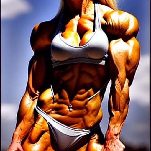 Female Bodybuilder with Ripped Abs