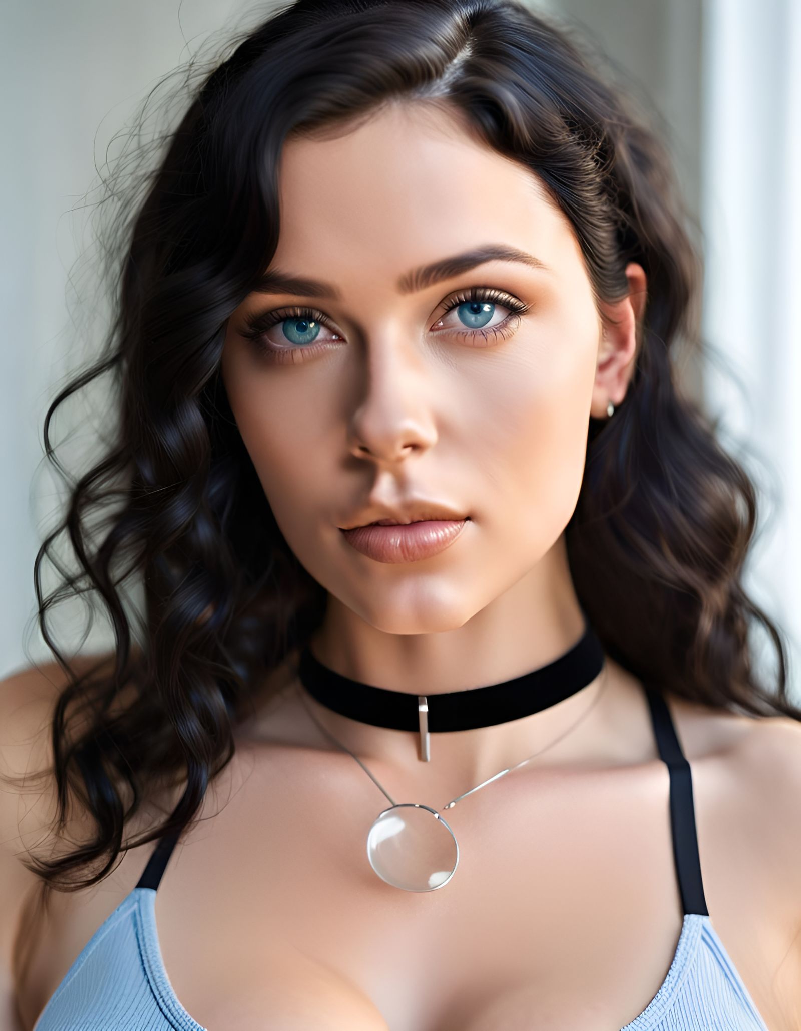 Hyperrealistic Close-Up of a Woman with Accessories