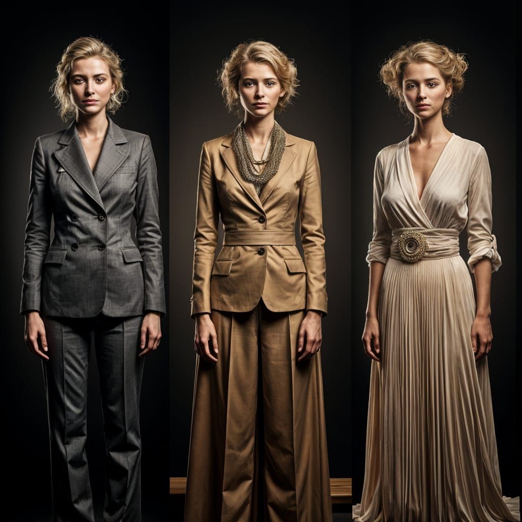 Three Golden Goddesses in Realistic Portraits