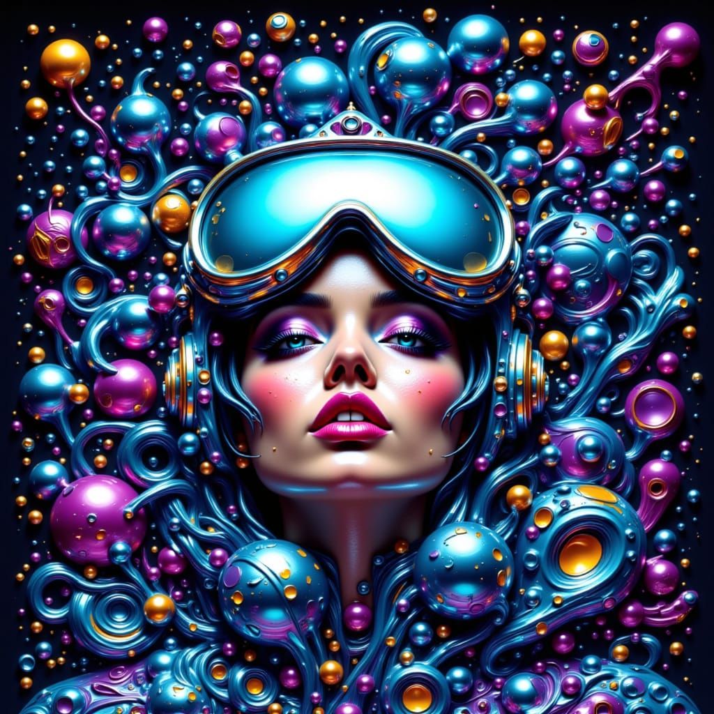 Metallic diver woman