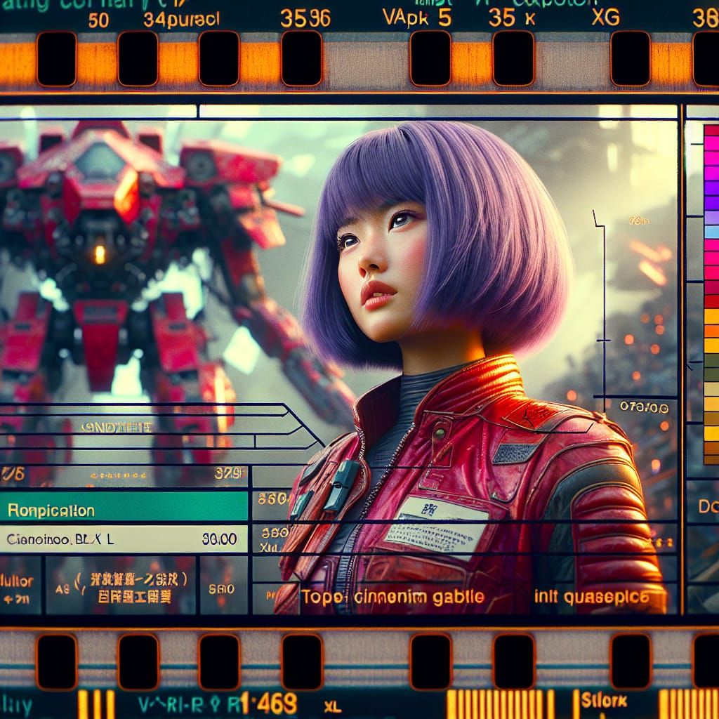 Japanese Mech Pilot in Red Leather Suit