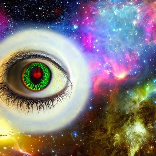 Cosmic Eyes: A Holographic Astral Illustration