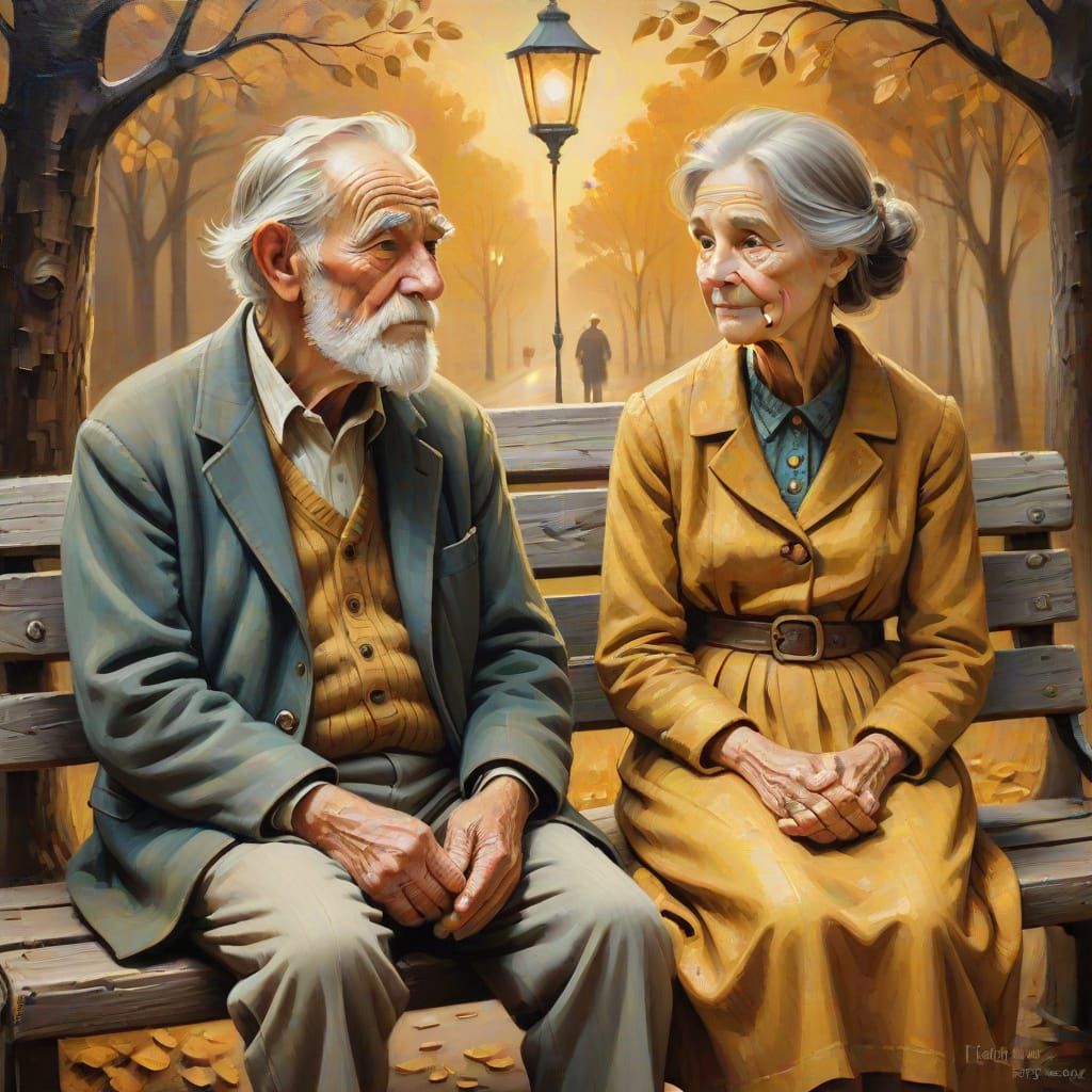 Nostalgic Folk Art: Old Man with Portrait