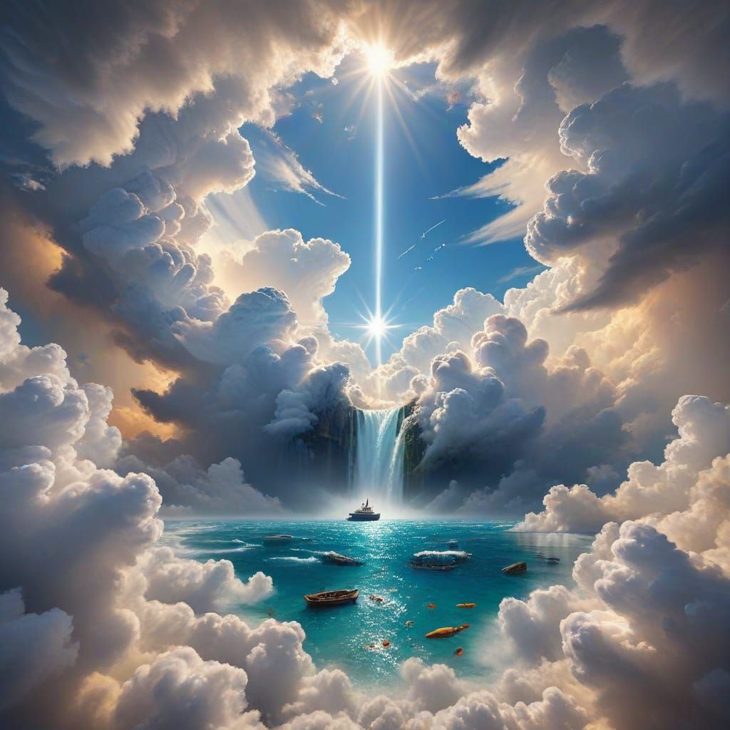 Ethereal Heaven Scene in Vibrant Colors