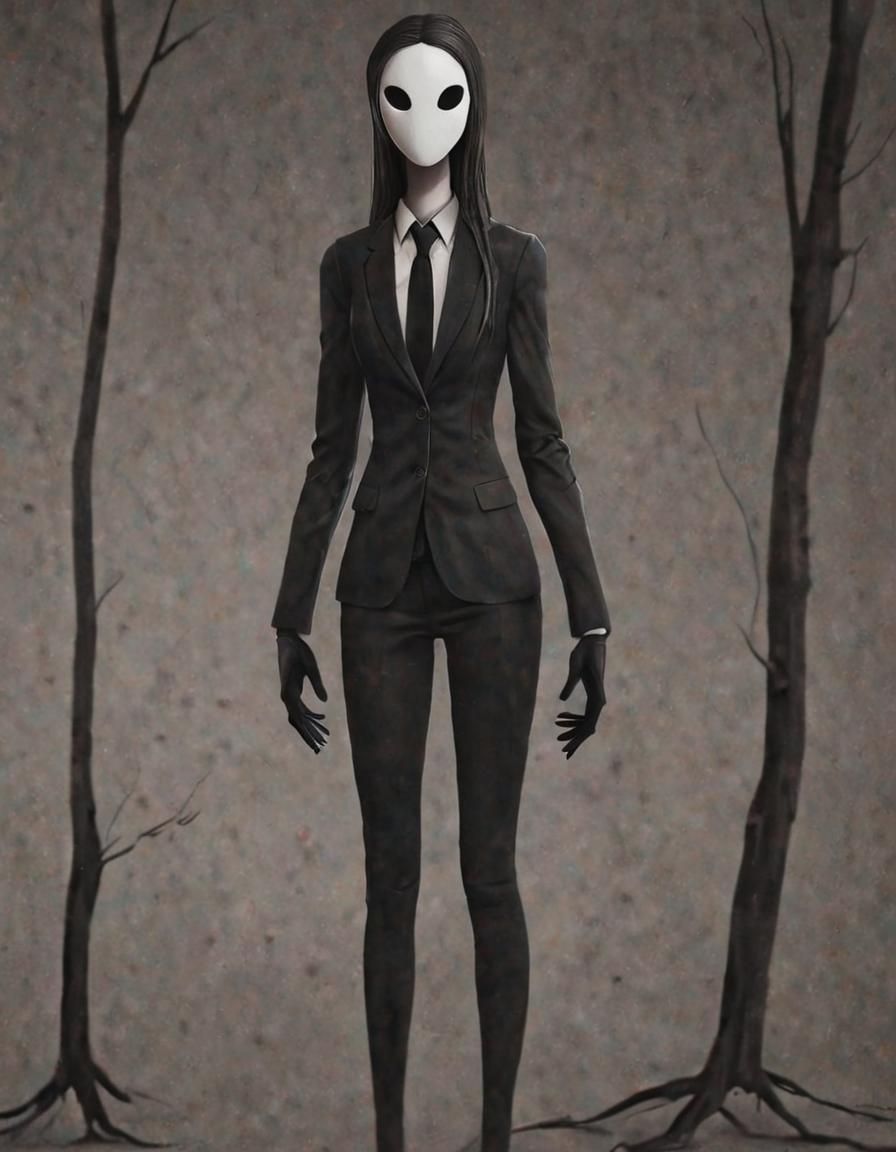 Beautiful Slender Woman: Dark Demure Portrait