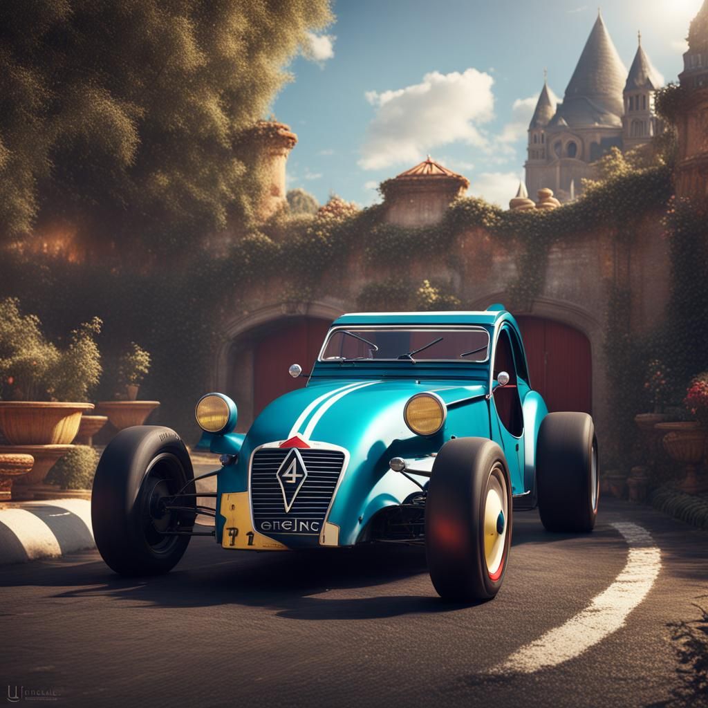 Formula 1 Citroën 2 CV as Matte Painting