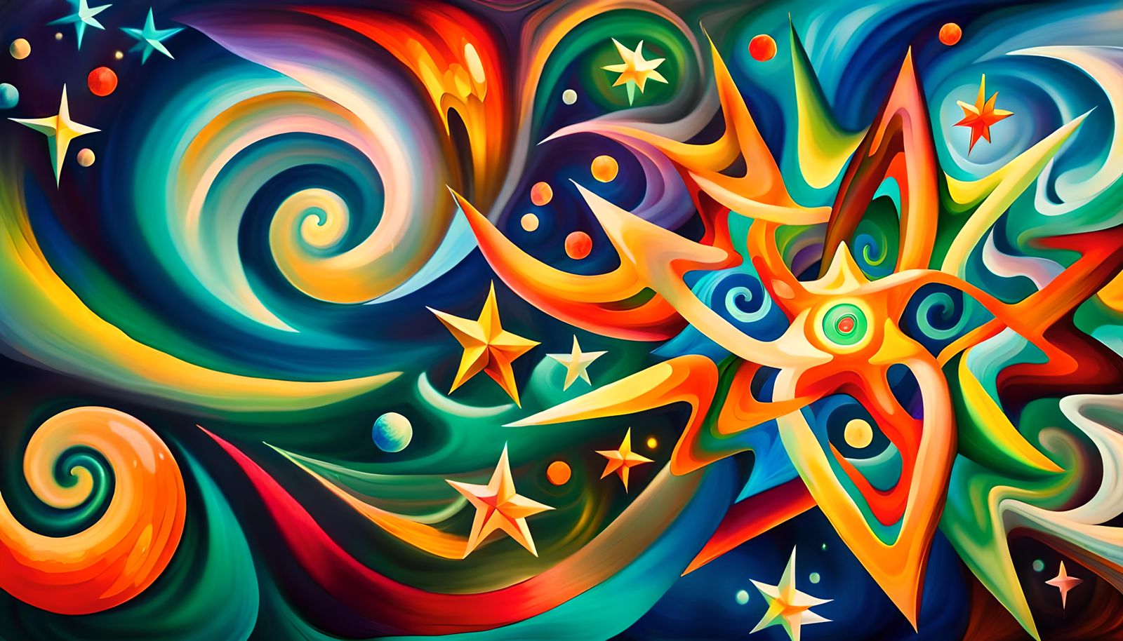 Iridescent Stars in Electro Magnetic Plasma Maelstrom