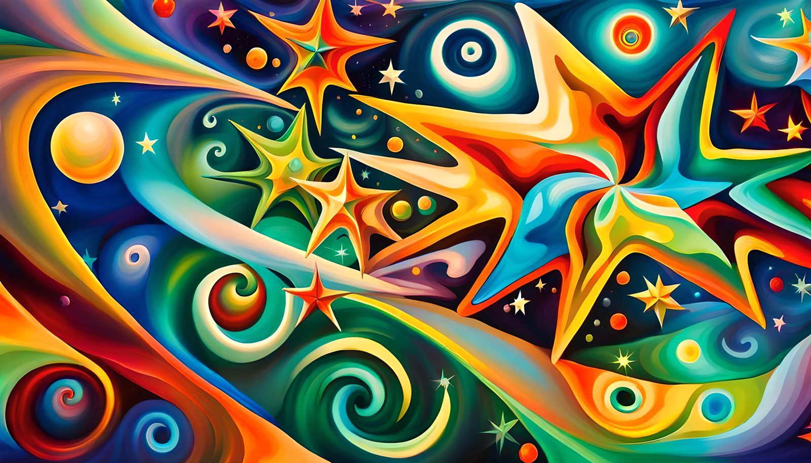 Iridescent Stars Swirling in Electromagnetic Plasma Maelstro...