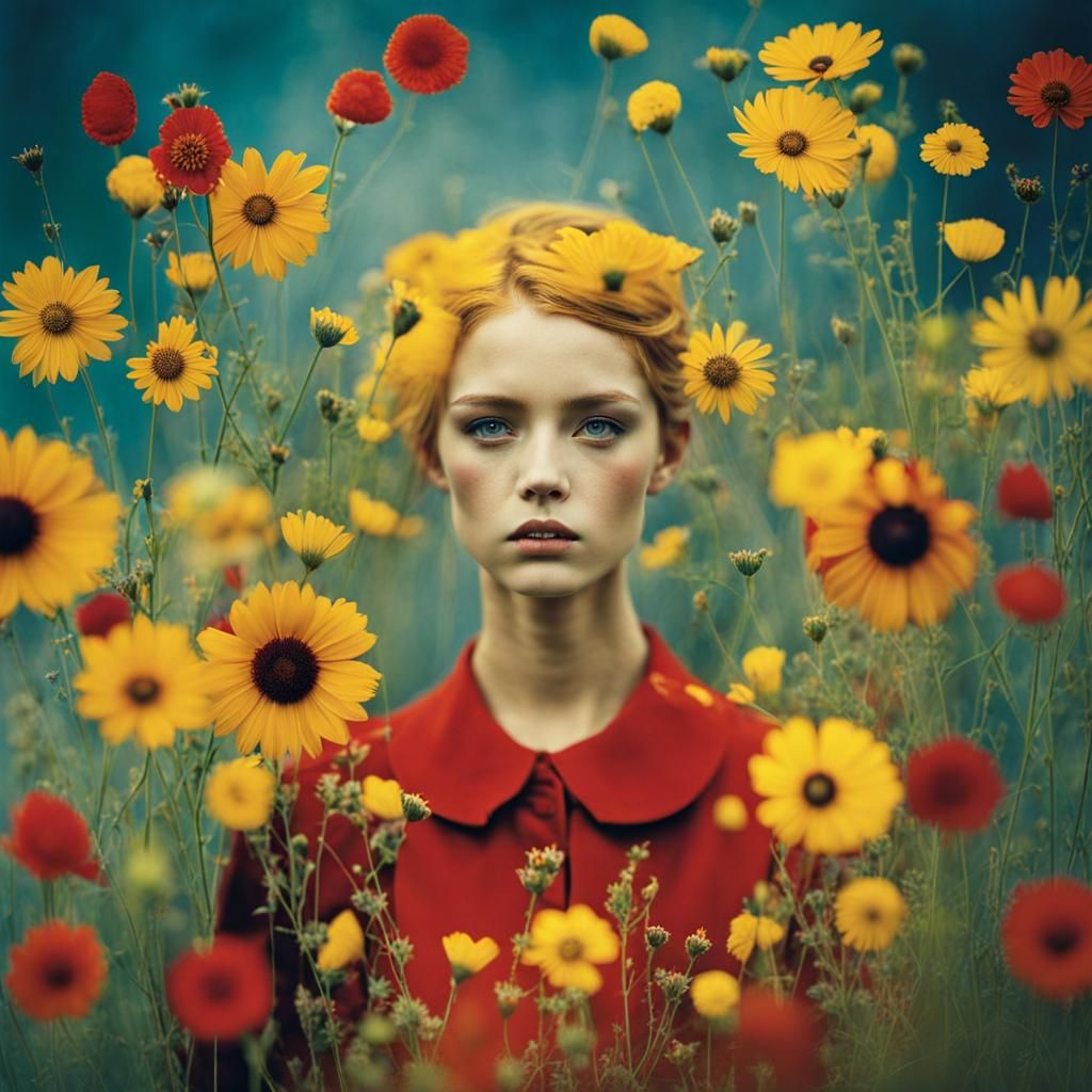 Ethereal Wildflowers in Photographic Style