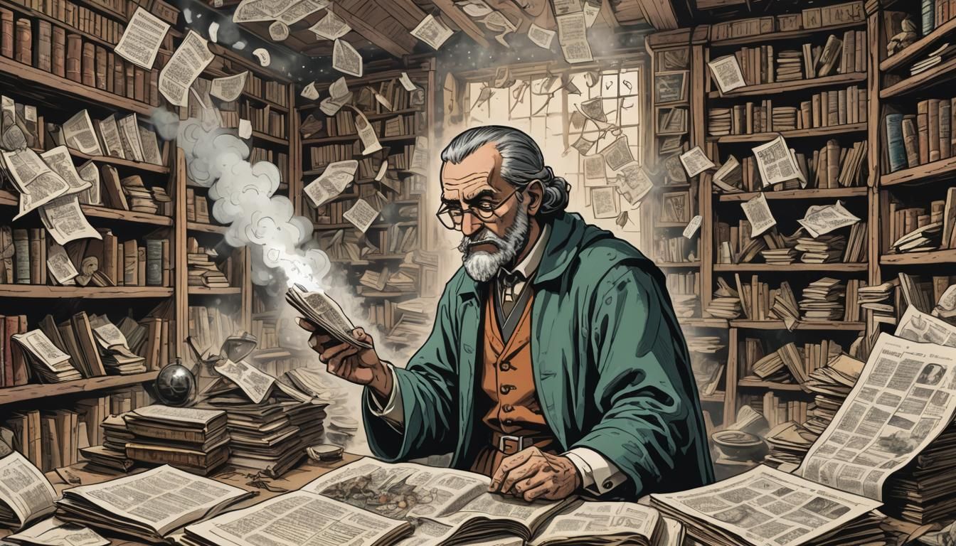 Medieval Archaeologist and UFOs, Polish Comic Book Style