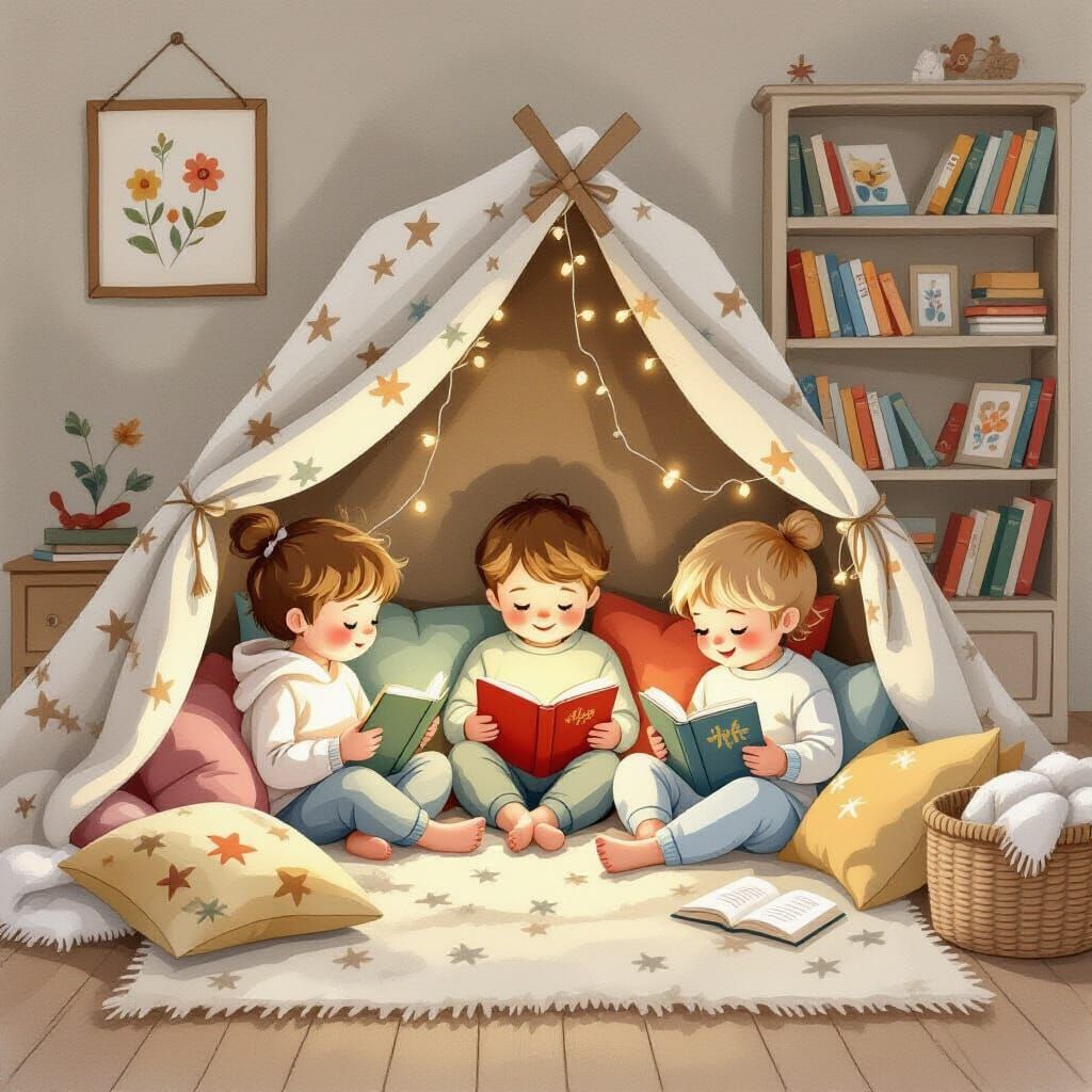 Cozy Children's Fort Reading Nook