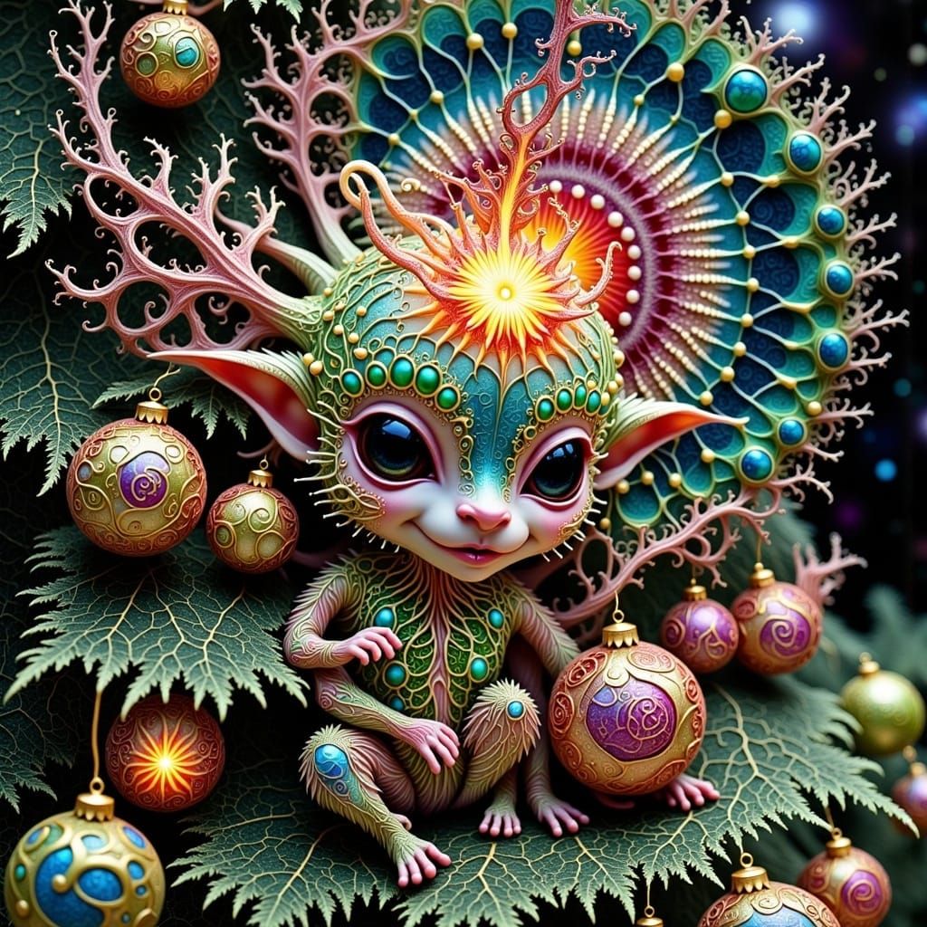 Celestial Christmas Celebration in Intricate Style