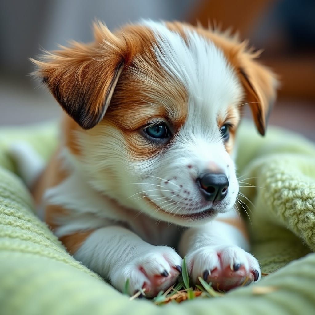 Hyperrealistic Puppy Portrait in Ultra HD