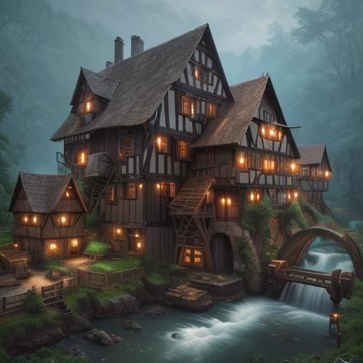 Niedermühle Watermill: Detailed Matte Painting in 8k