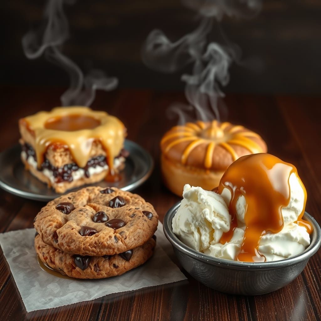 Decadent Baked Dishes with Melted Chocolate