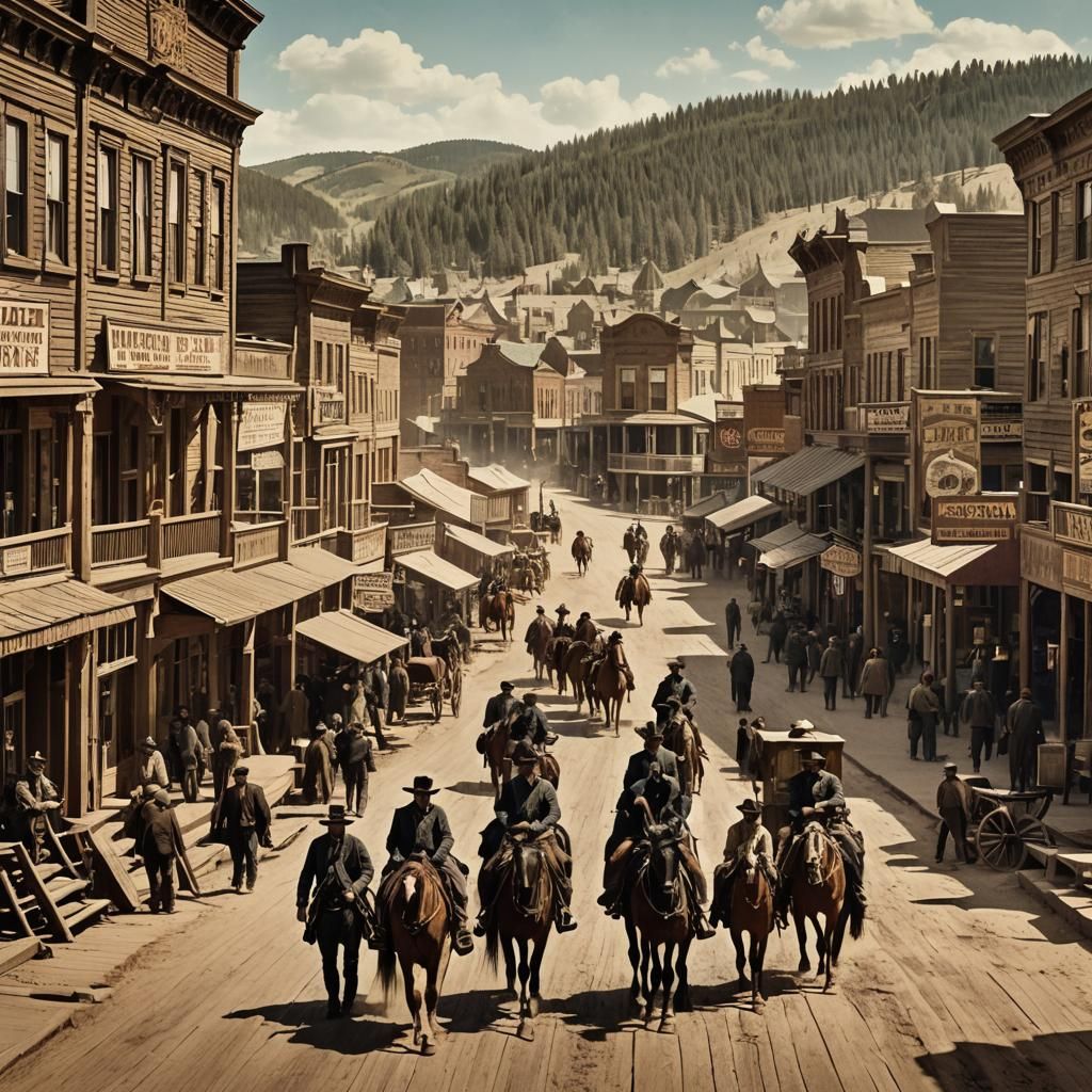 Main Street, Deadwood Dakota, 1877: A Western Scene