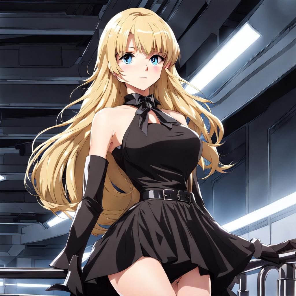 Anime Model on Catwalk with Concealed Gun