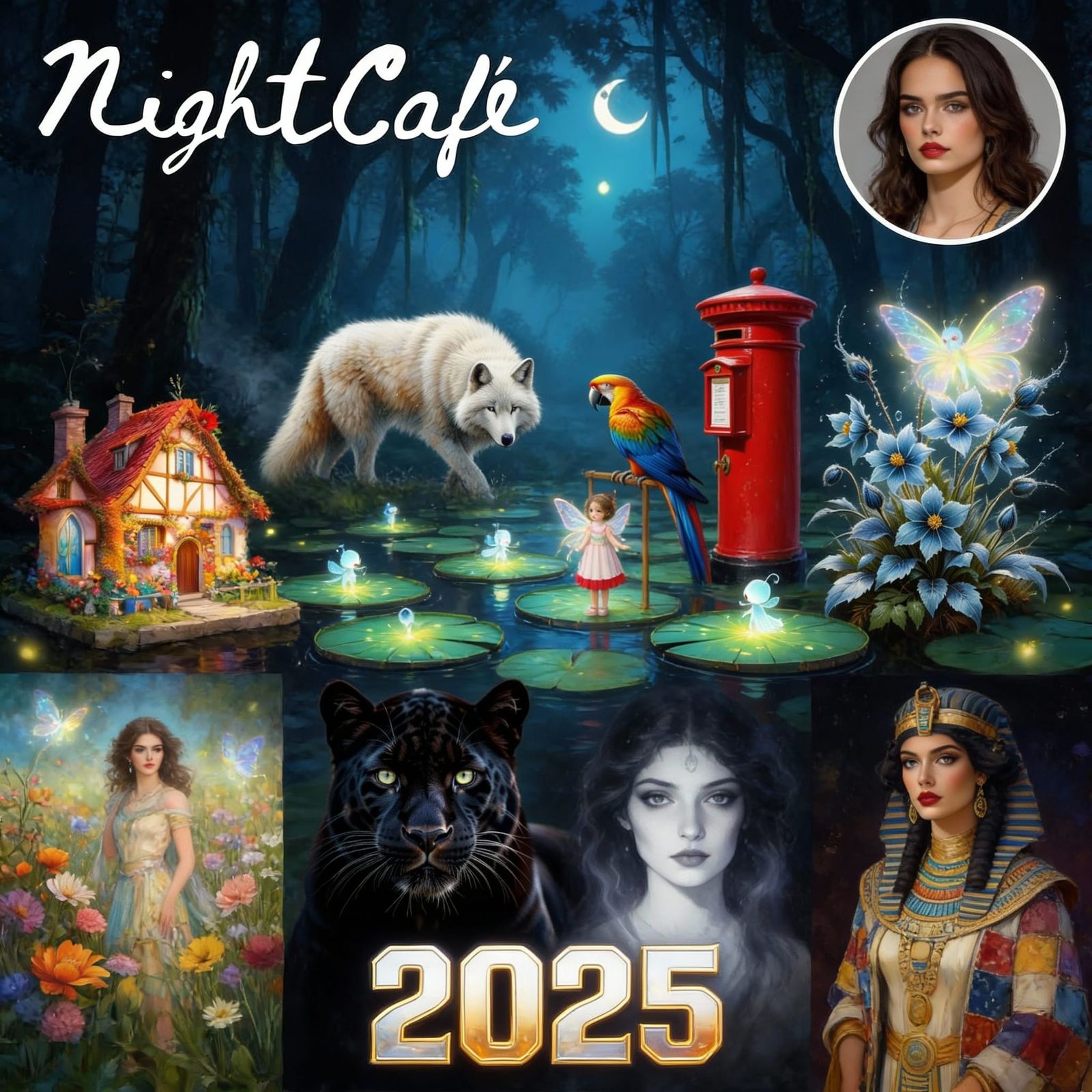 AI Collage of 2025 Artworks with Logo and Avatar