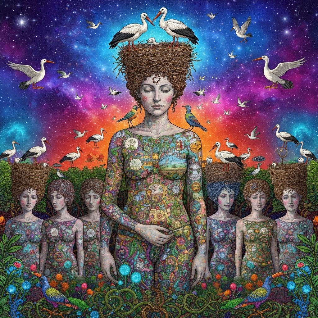 Ancient Greek Transformation into Cosmic Birds