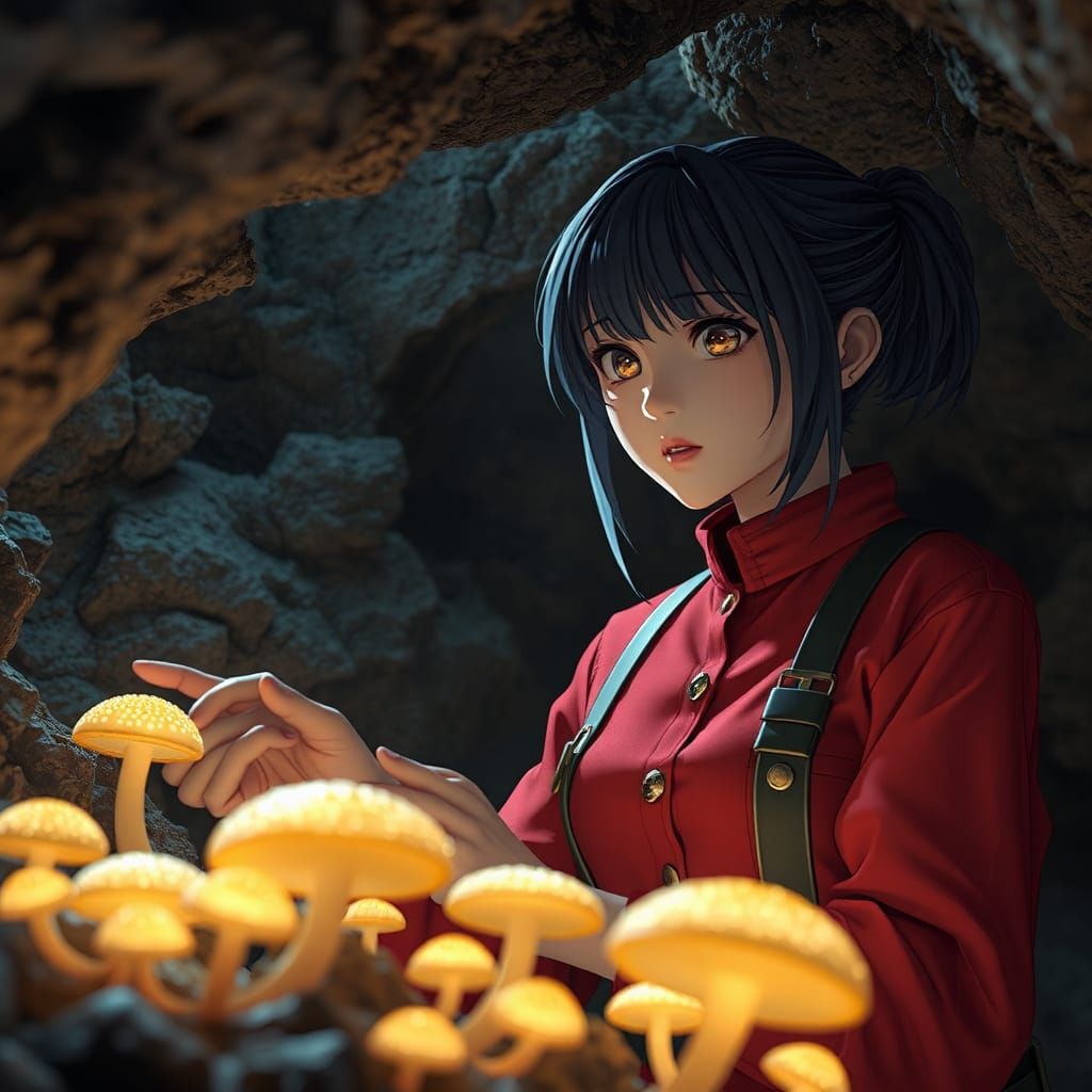 Keiko O'Brien Examines Bioluminescent Fungi in 3D Anime Art