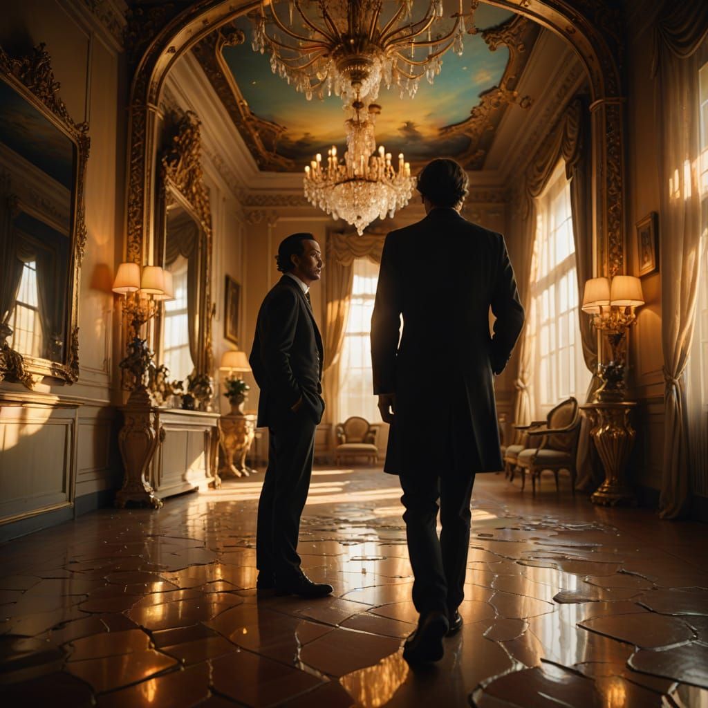 Dreamlike Mirror Reflections in Surrealist Style