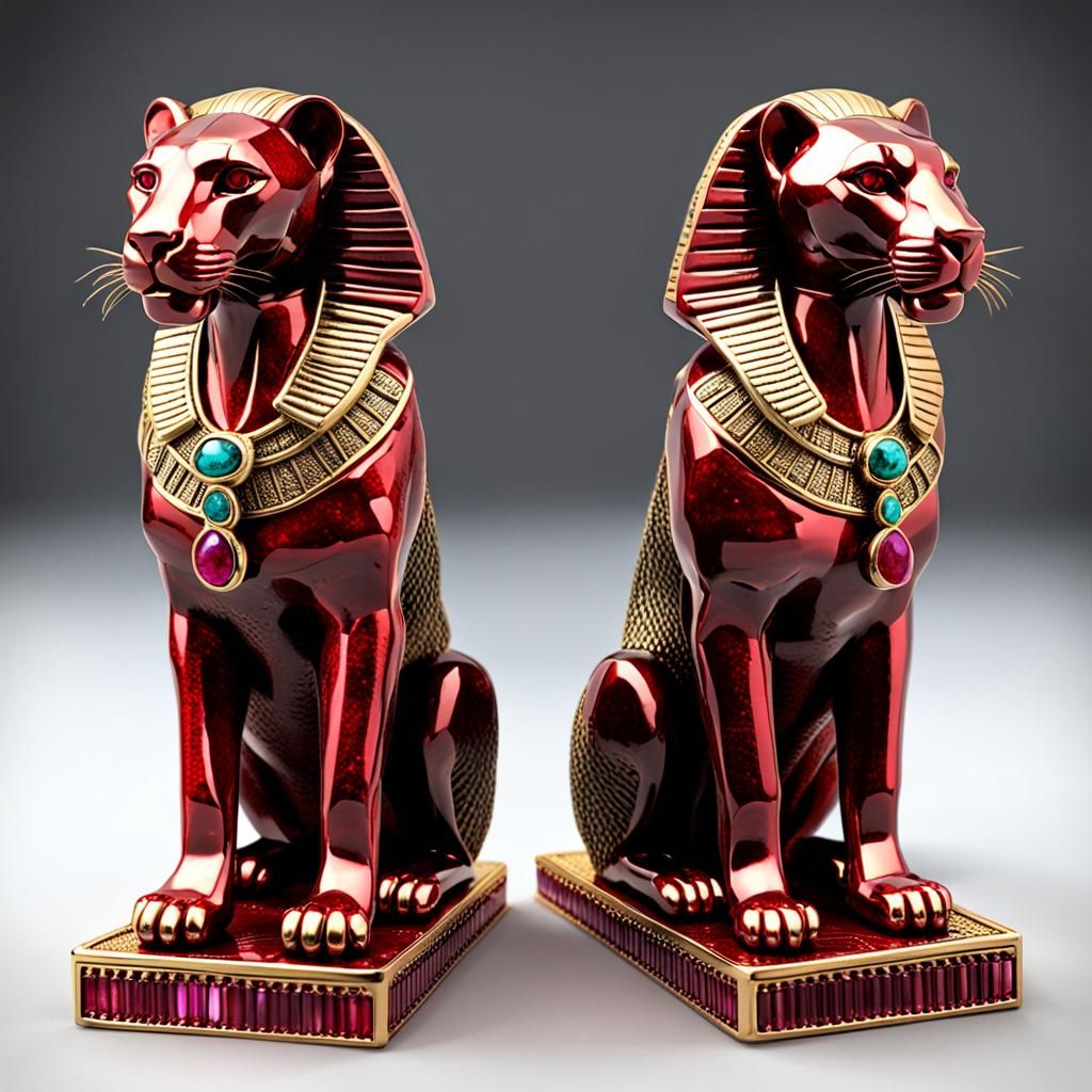 Sekhmet: Egyptian Goddess in 3D with Rubies