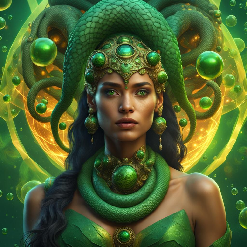 Hispanic Snake Goddess in Bubble Universe