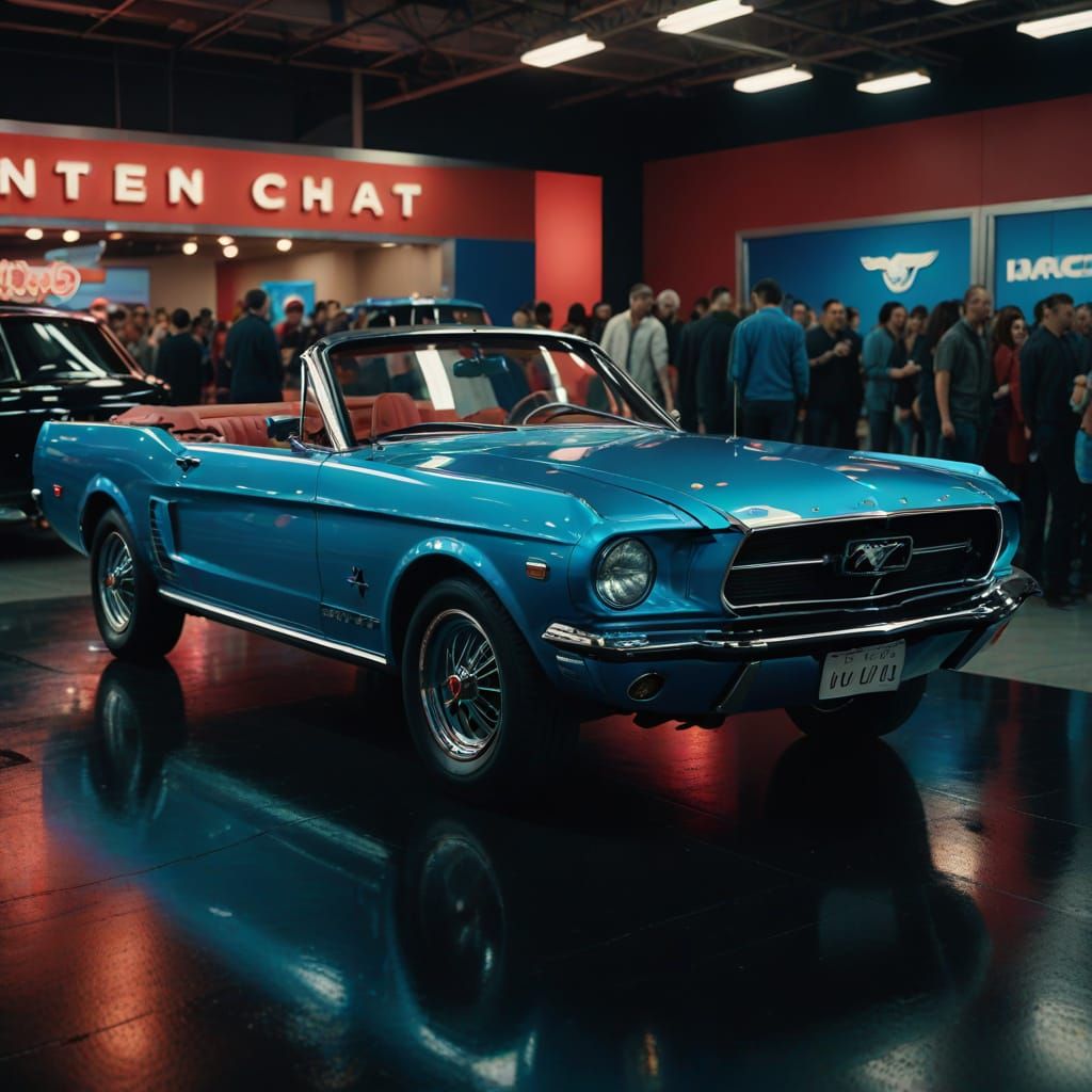 Retro Futuristic Automotive Masterpiece in Chrome and Bright...