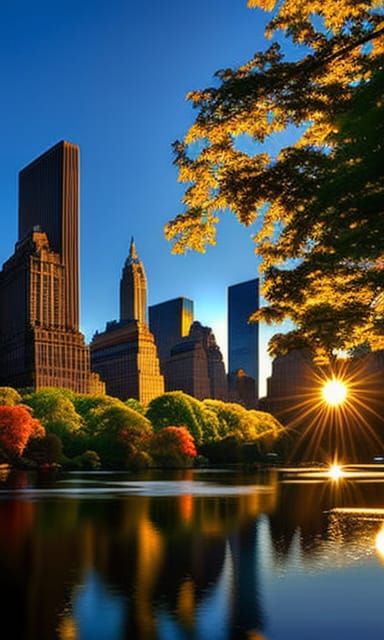 NYC Central Park View at Golden Hour