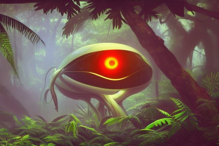 Exotic Alien Jungle Forest Illustration
