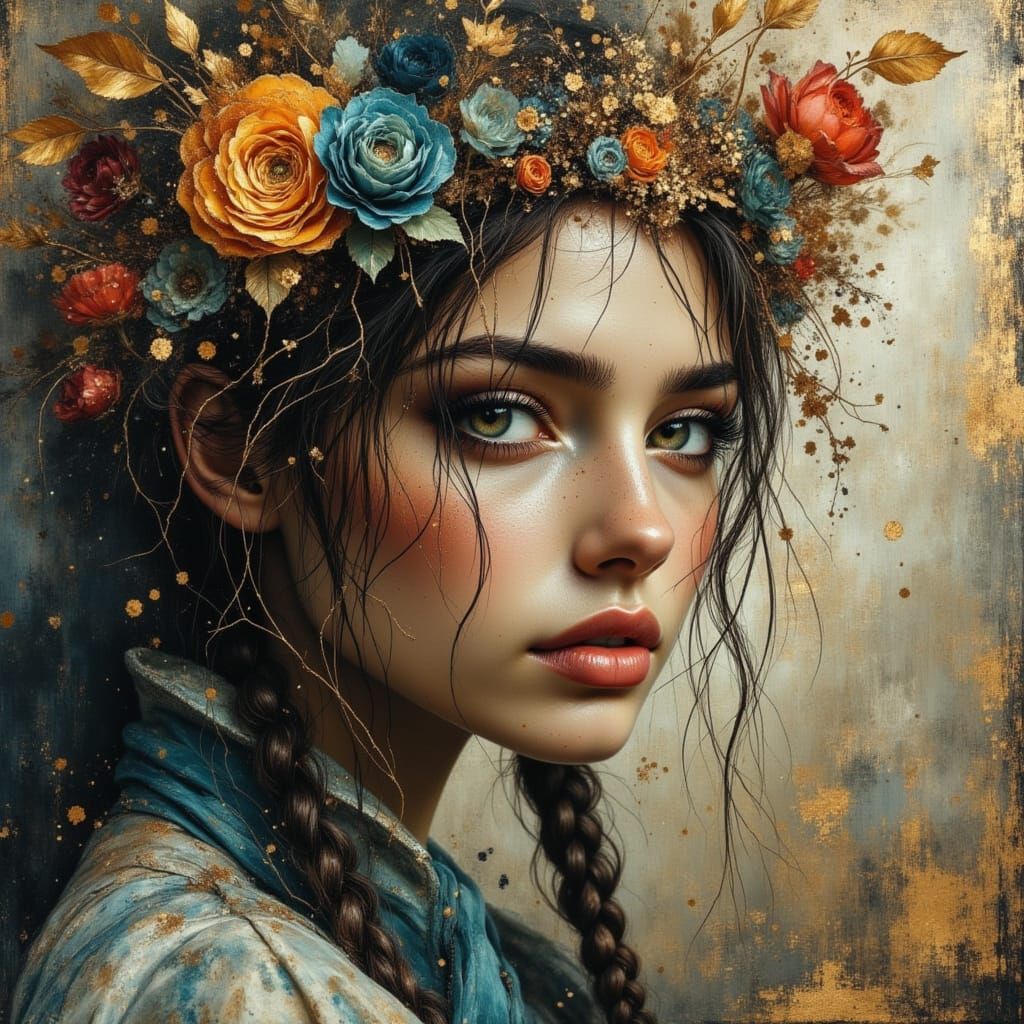 Beautiful Woman as a Divine Oil Painting