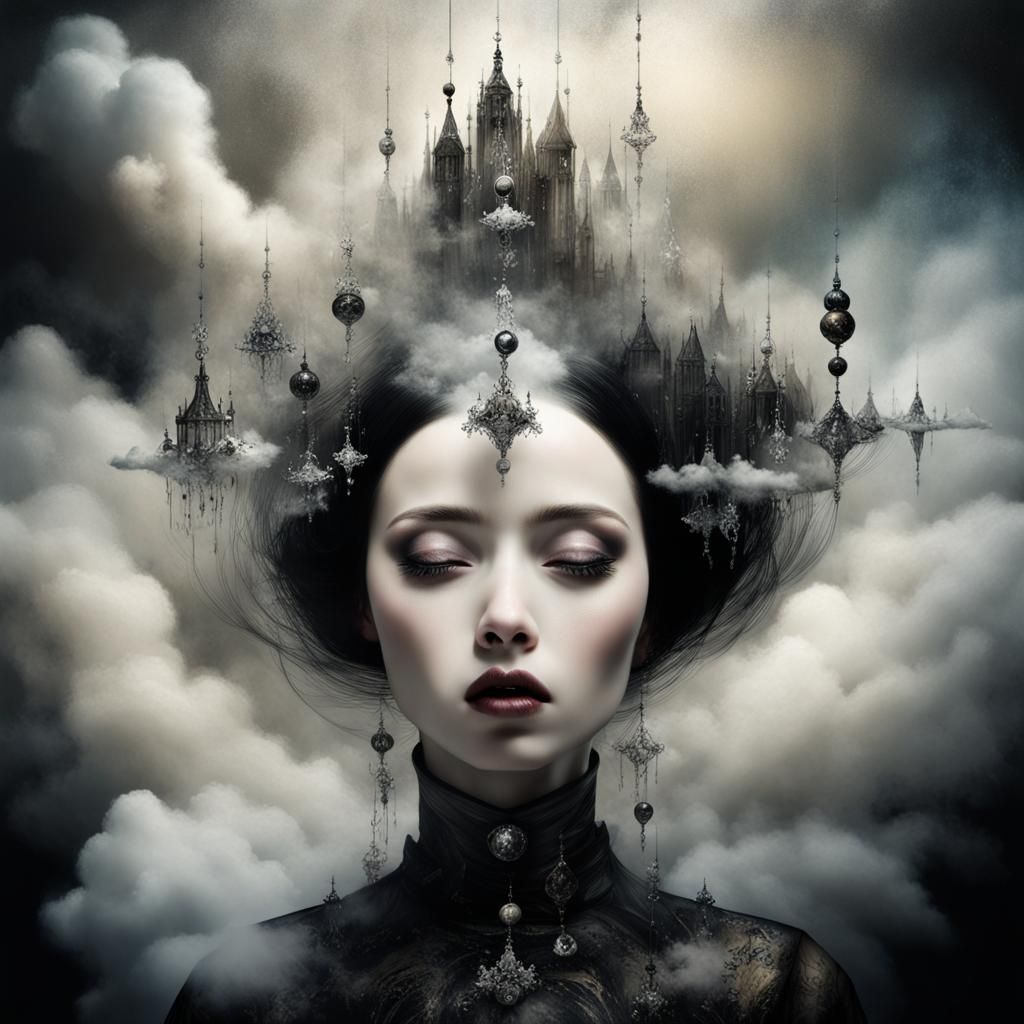 Gothic Robotic Bear Cyborg in Glass Ice Utopia