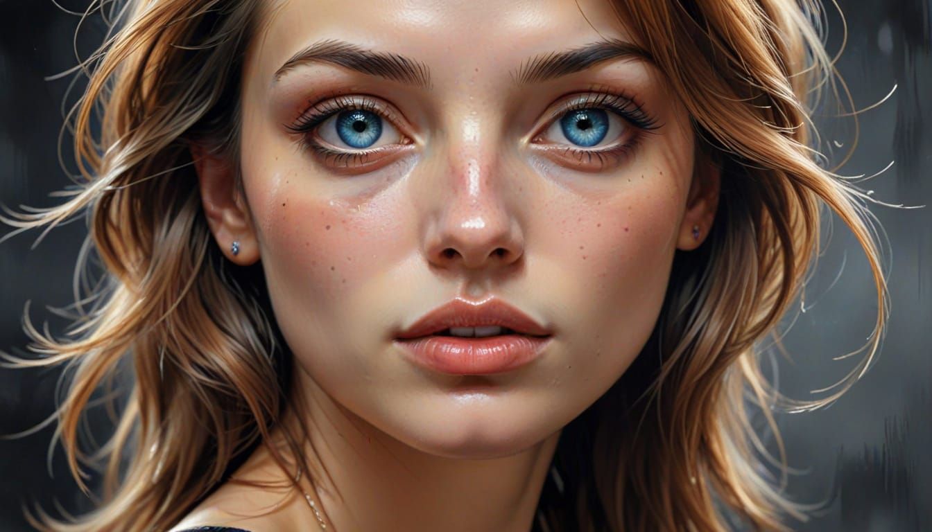 Fierce Digital Hyperrealism Mixed Media Artwork