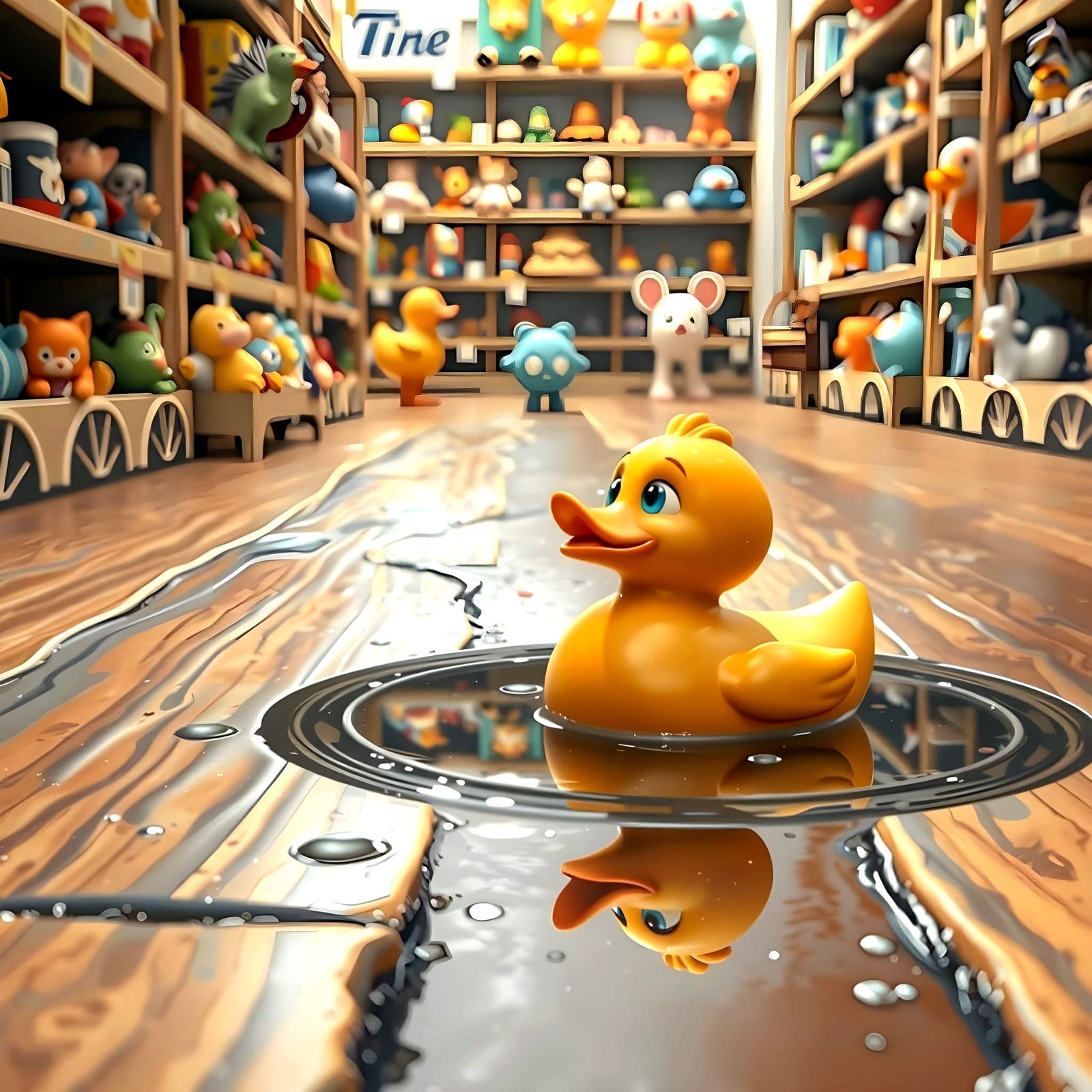 Dreamy Flood Scene in a Toy Store